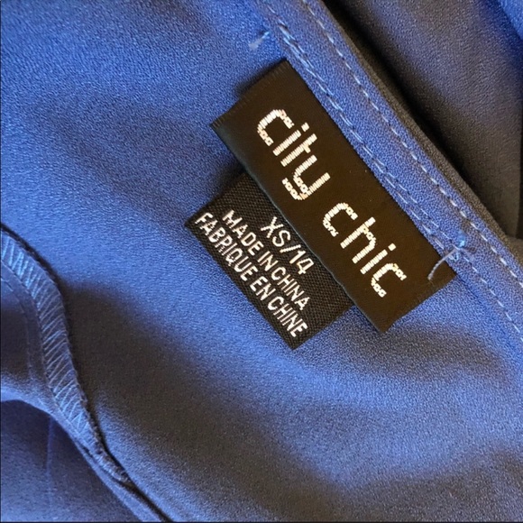 City Chic Blue Flirty Flutter Dress - Picture 11 of 13